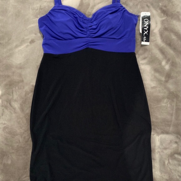 Onyx Nite color block strapless dress size 4 - Picture 2 of 7